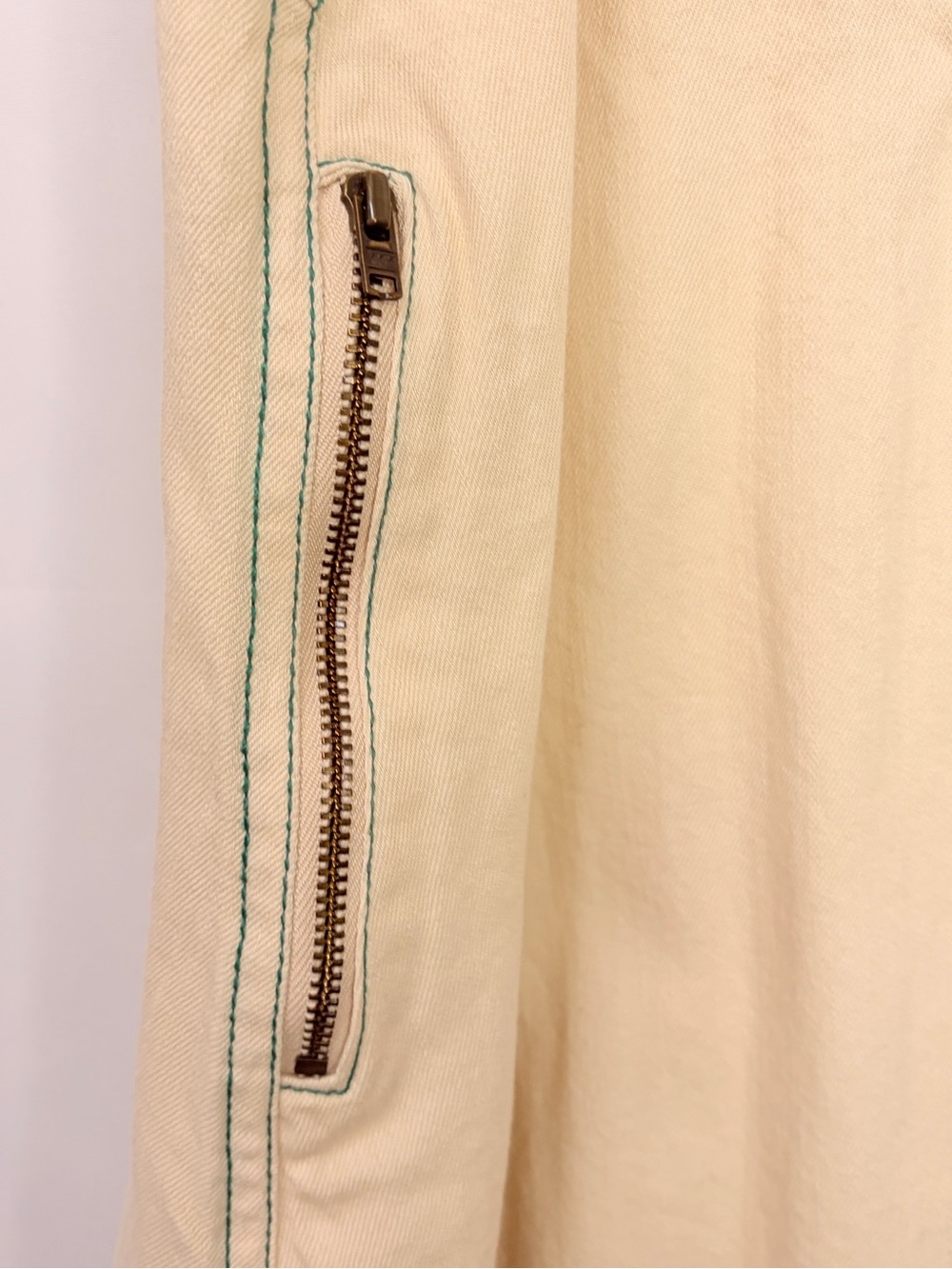 Pilcro Cream Tank Dress with Green Accent Stitching - Picture 8 of 10